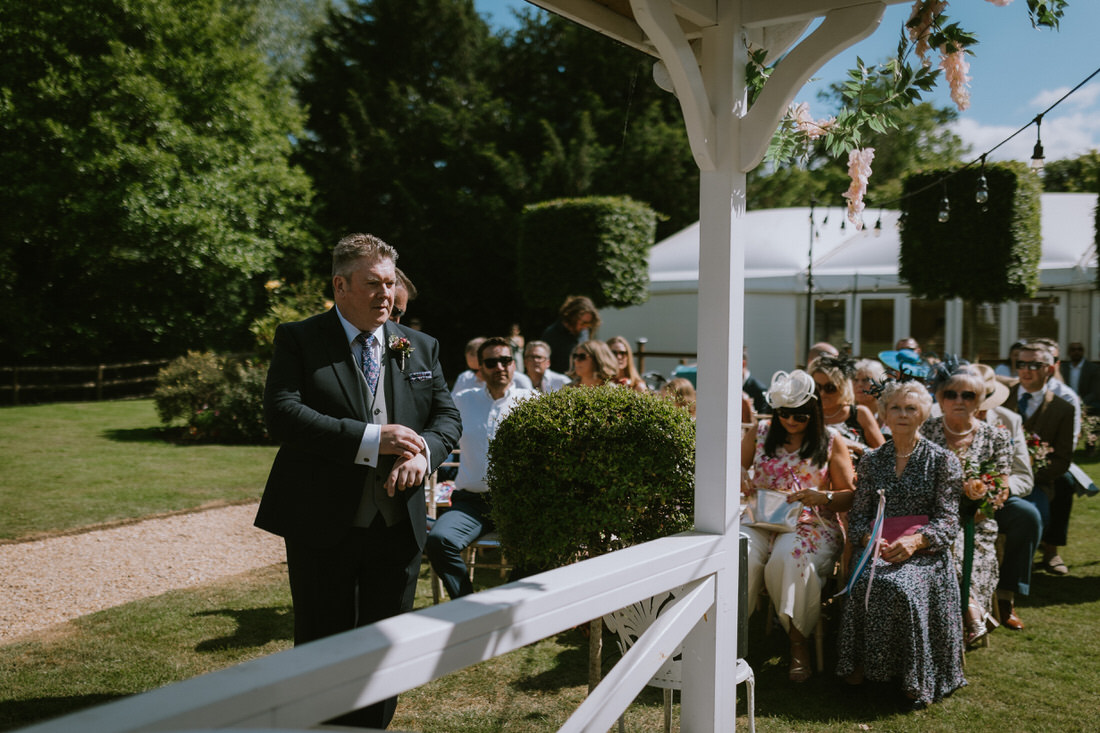 Mill House Hotel Swallowfield Wedding Bride and Groom walking and looking happy